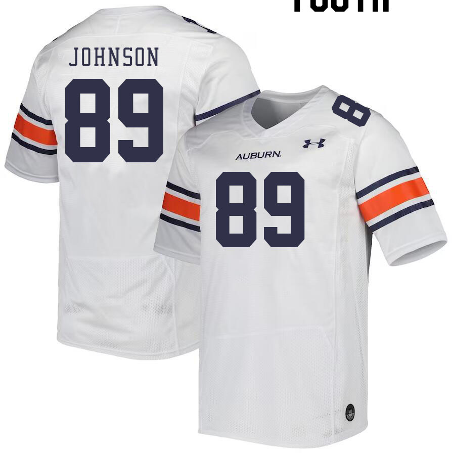 Youth Auburn Tigers #89 Whit Johnson White 2023 College Stitched Football Jersey